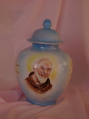 Albisola ceramics Art - Portrait of S. Padre Pio. Majolica